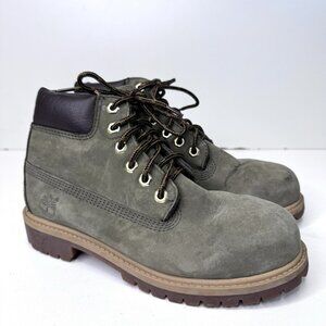 Timberland Boots Boys Youth Kids Size 2 Green Hiking Ankle Outdoor Gorpcore